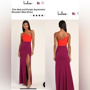 NWT lulus chic one shoulder maxi dress
